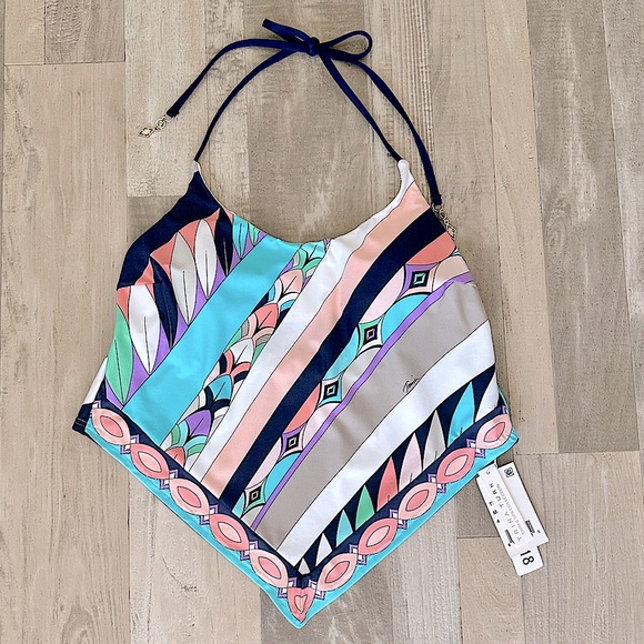 Trina Turk Other - Trina Turk Halter Electric Wave Tankini Swimsuit Top Women's 4 NWT